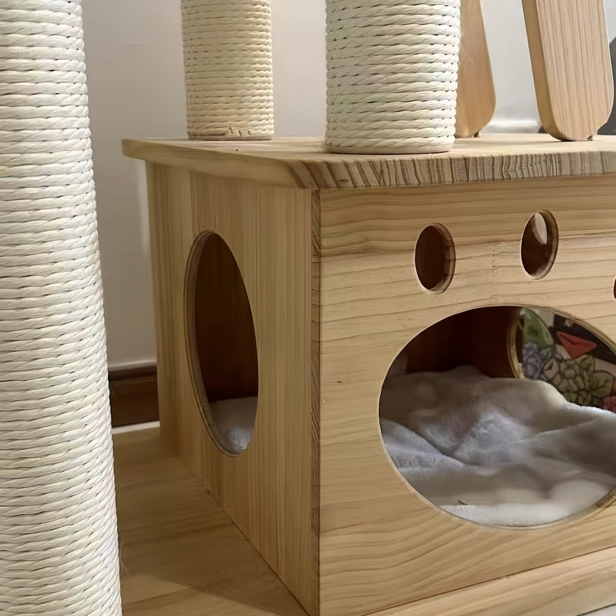 Premium Solid Wood Cat Tree