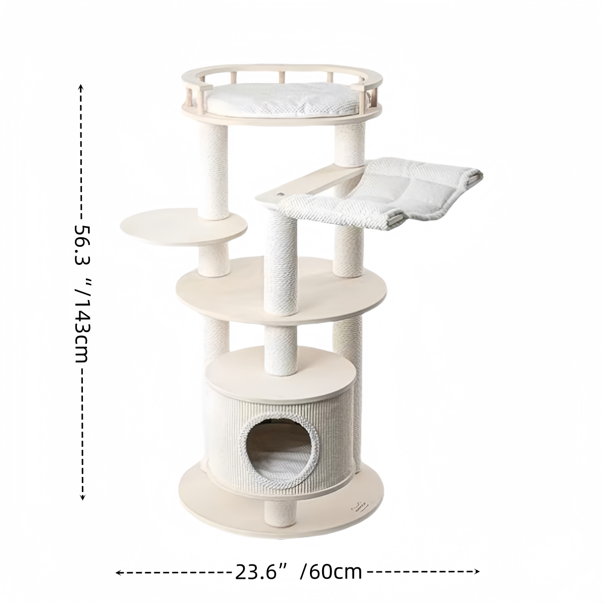 Premium Multi-Level Solid Wood Cat Tree