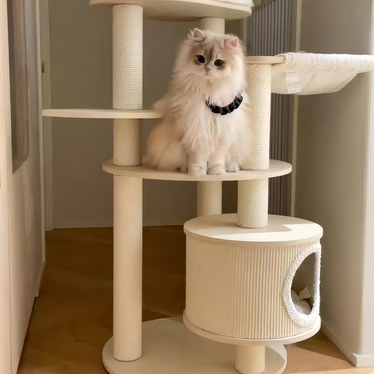 Premium Multi-Level Solid Wood Cat Tree