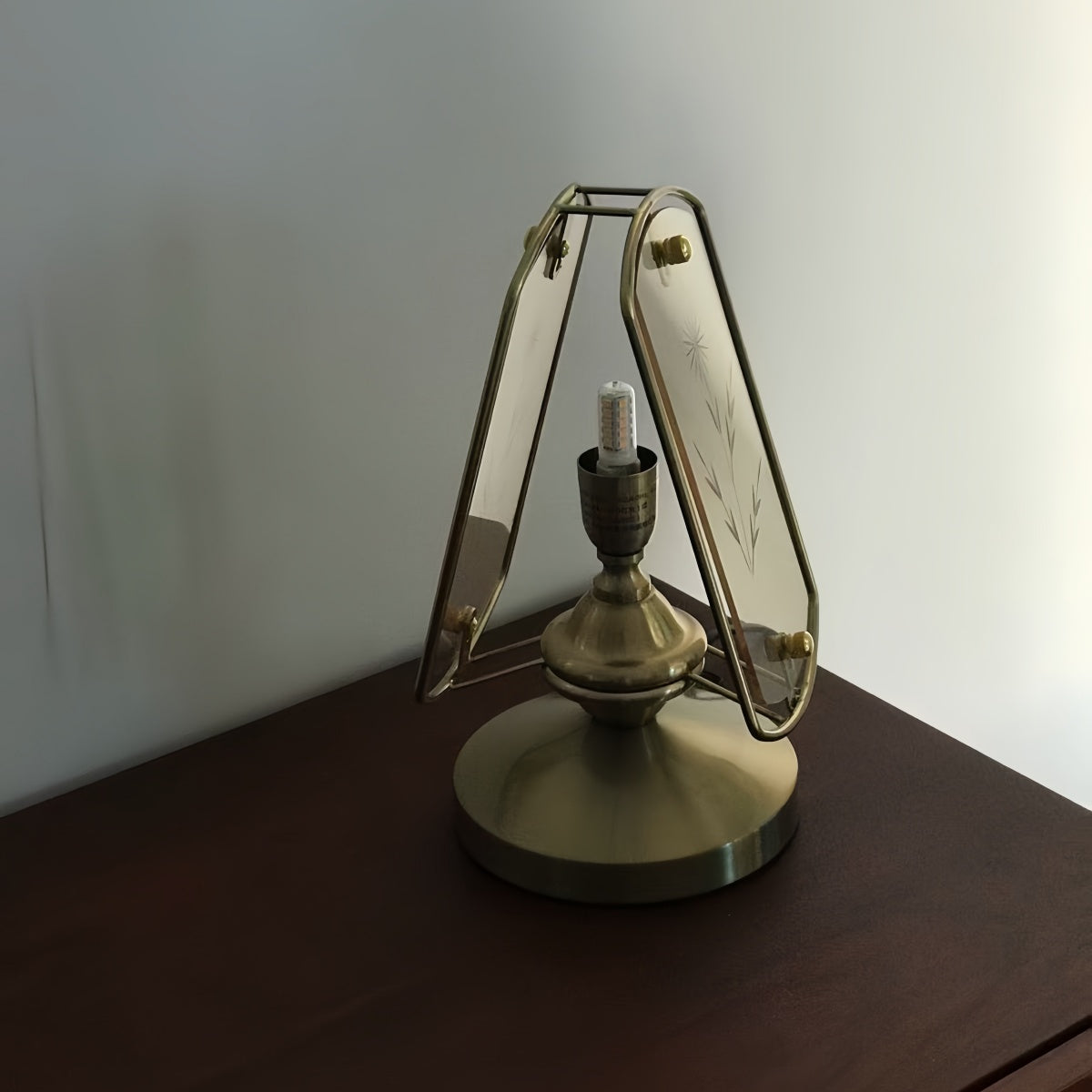 Vintage French Style Glass Table Lamp