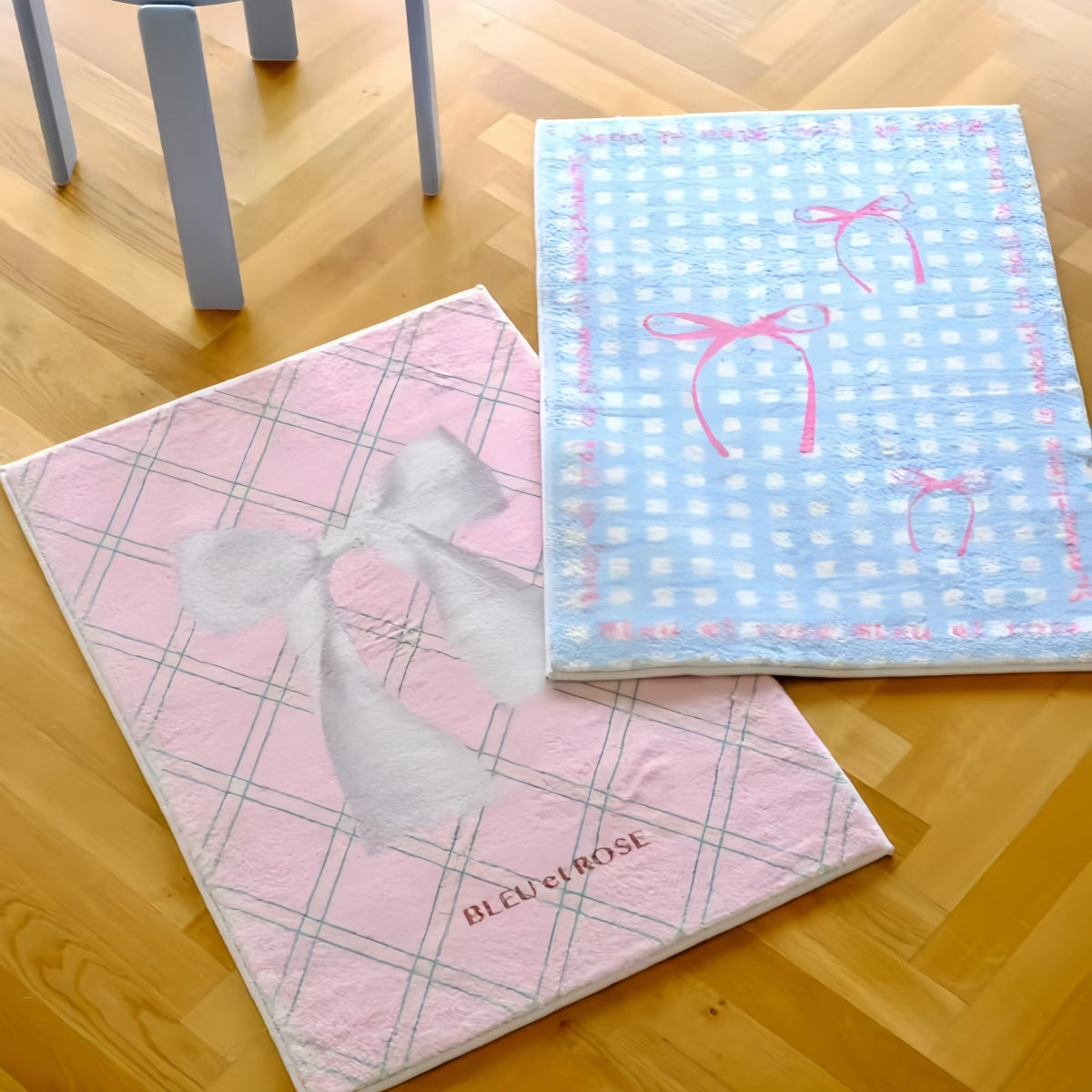 Charming Ballet-Inspired Bowknot Plush Rug