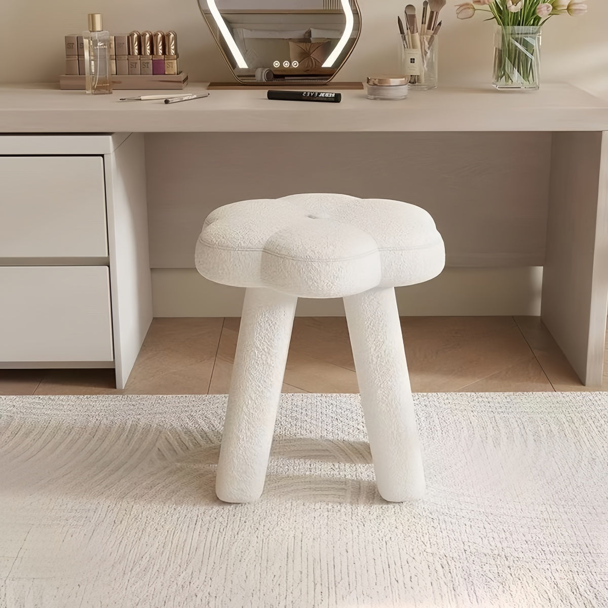 Sakura Velvet Vanity Stool