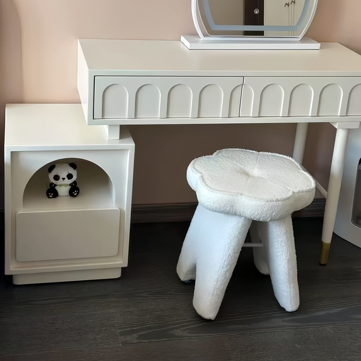 Sakura Velvet Vanity Stool