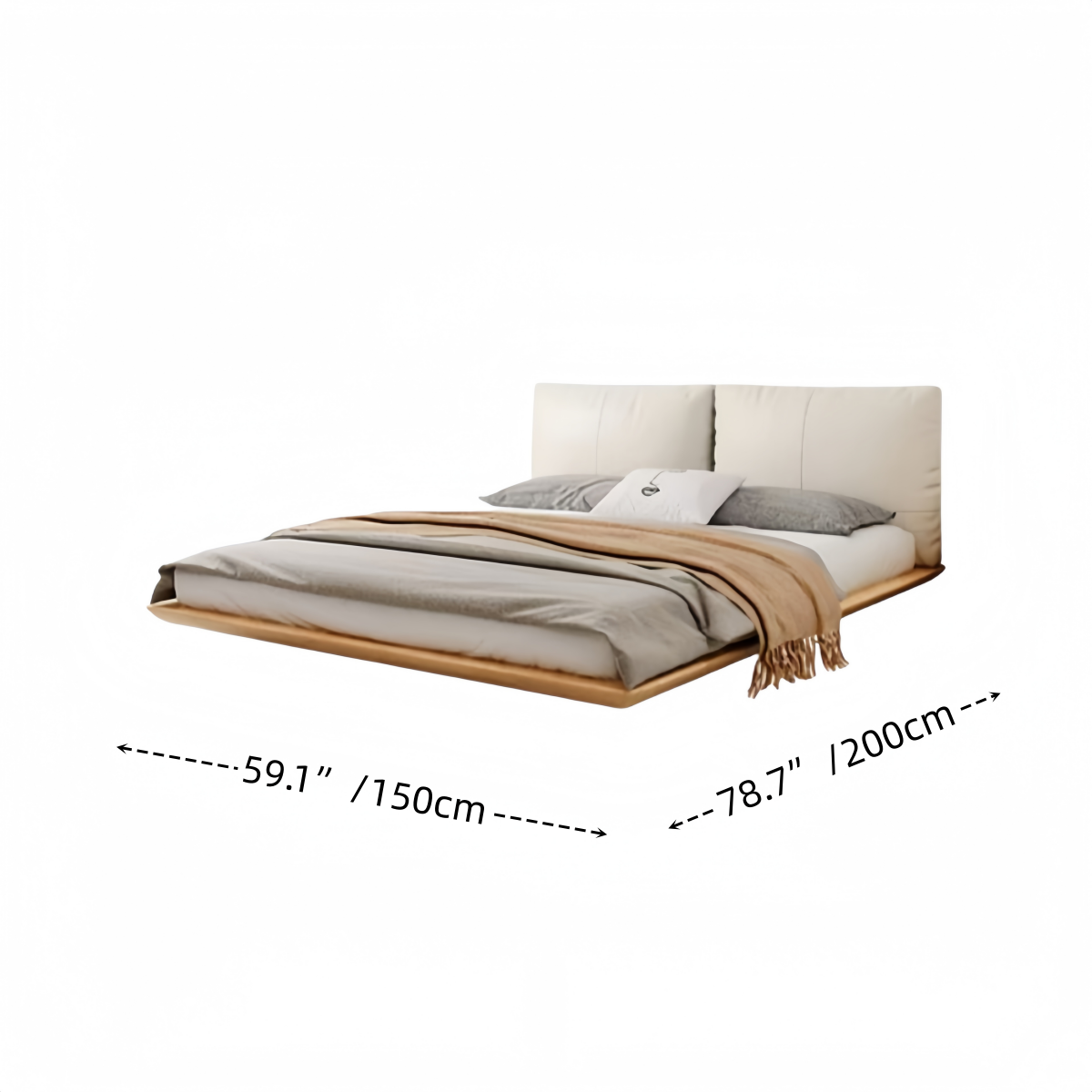 Nordic Floating Solid Wood Bed