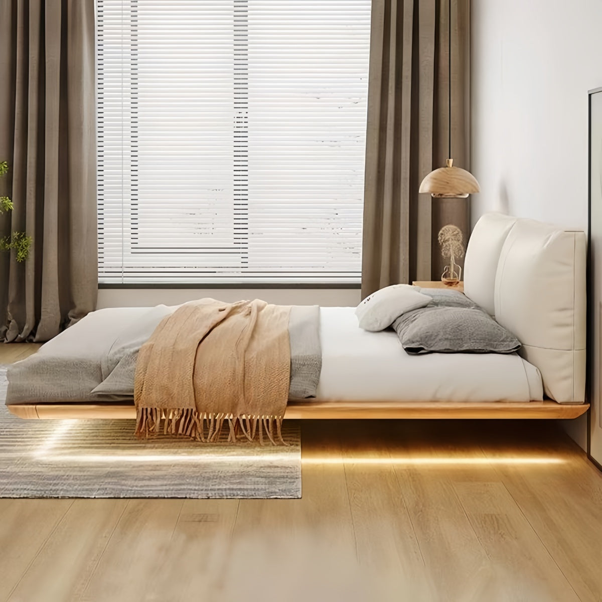 Nordic Floating Solid Wood Bed
