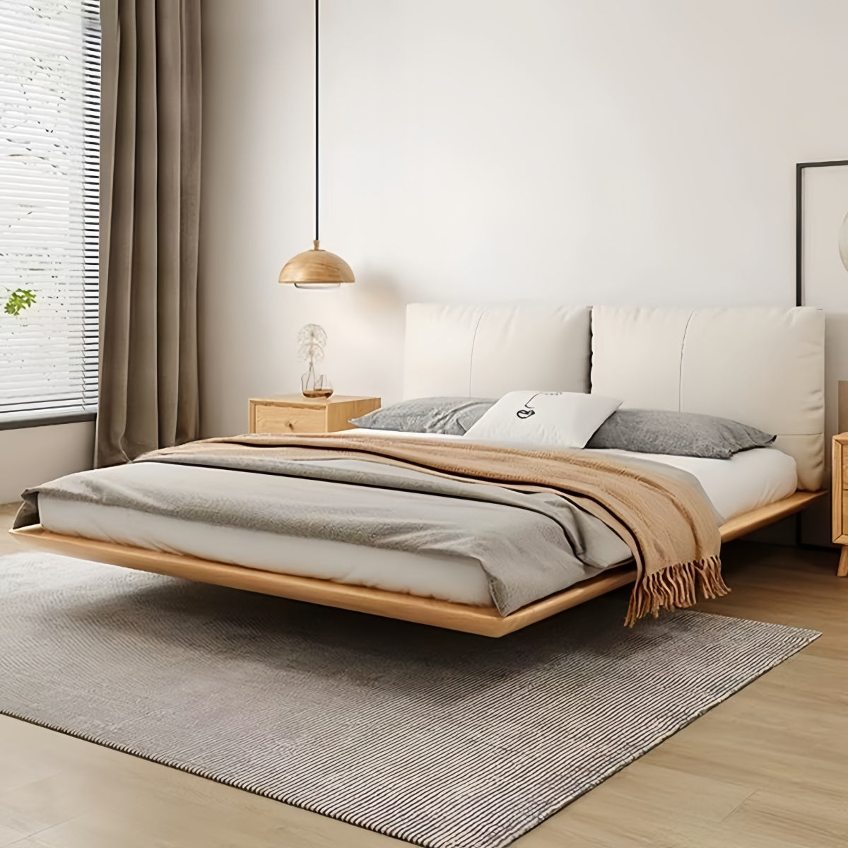 Nordic Floating Solid Wood Bed