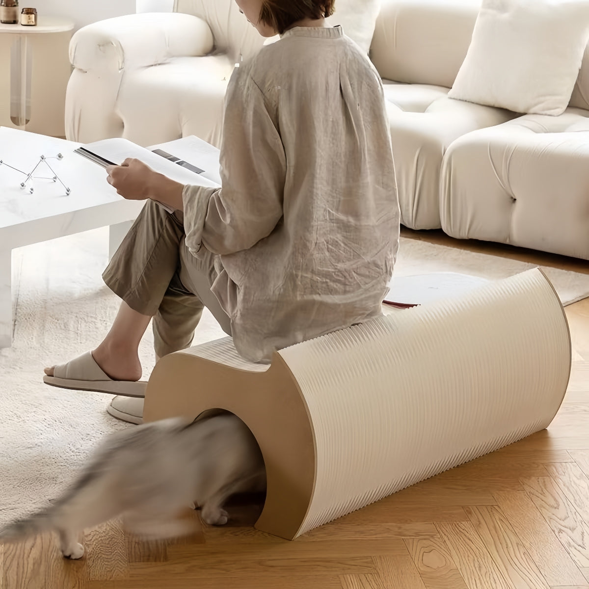 Foldable Cat Tunnel Bench