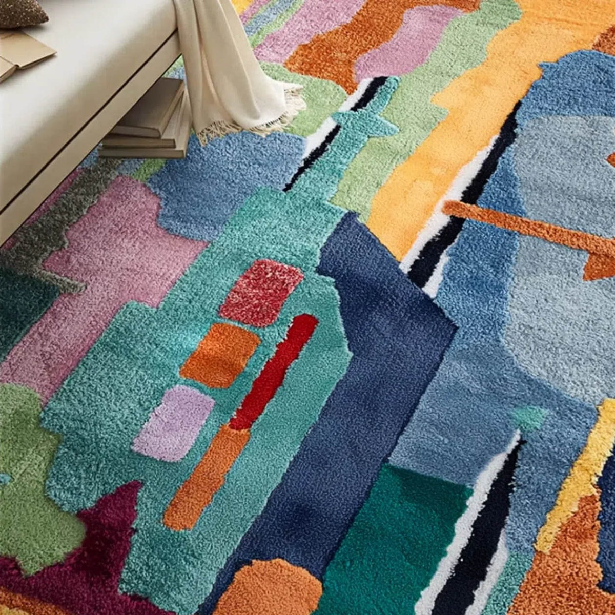 Creative Colorful Skyscraper Rug