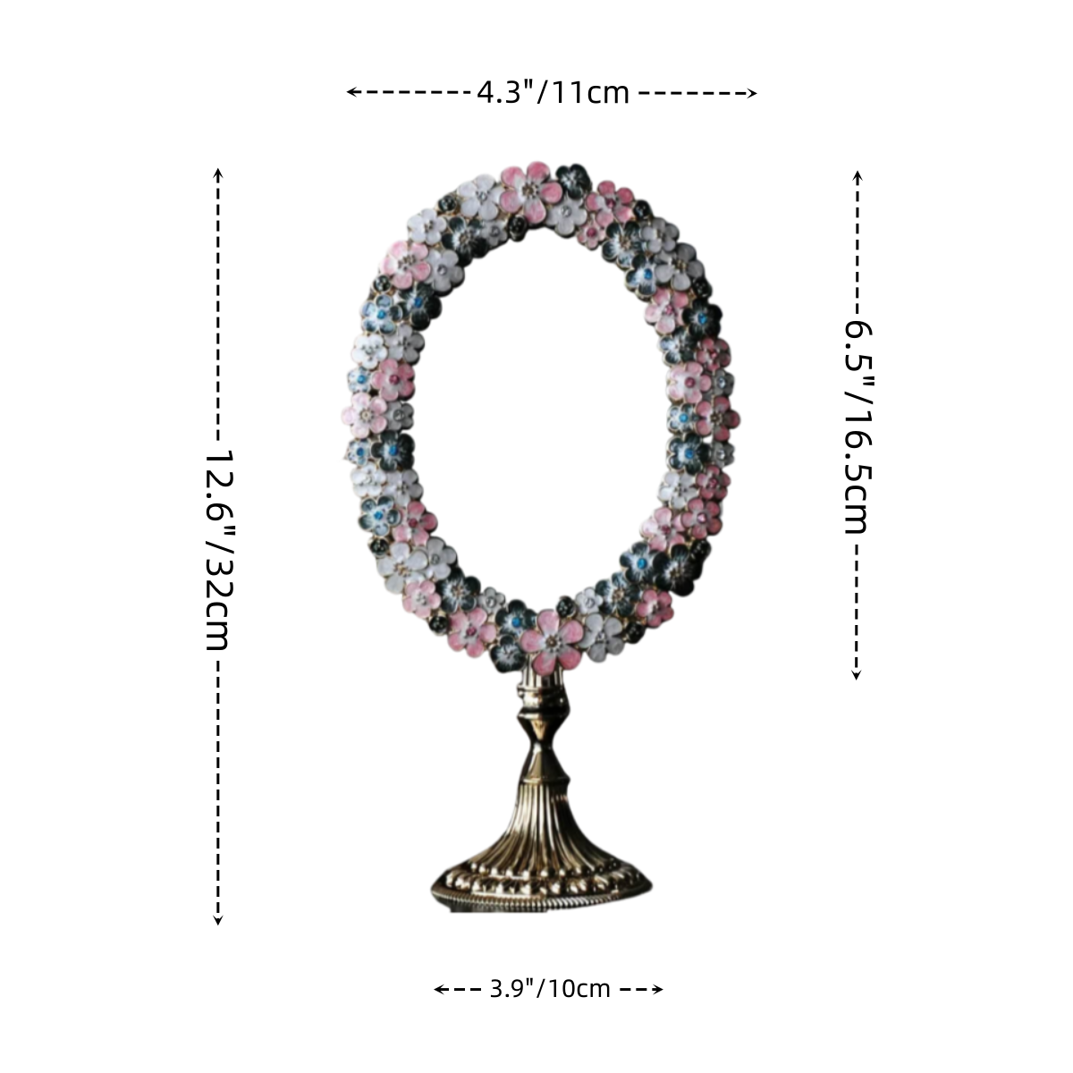 Royal Bloom Vintage Vanity Mirror