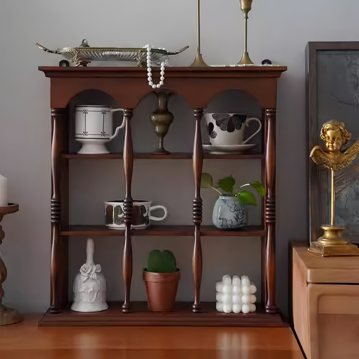 Roman Arch Vintage Solid Wood Wall-Mounted Mug Rack