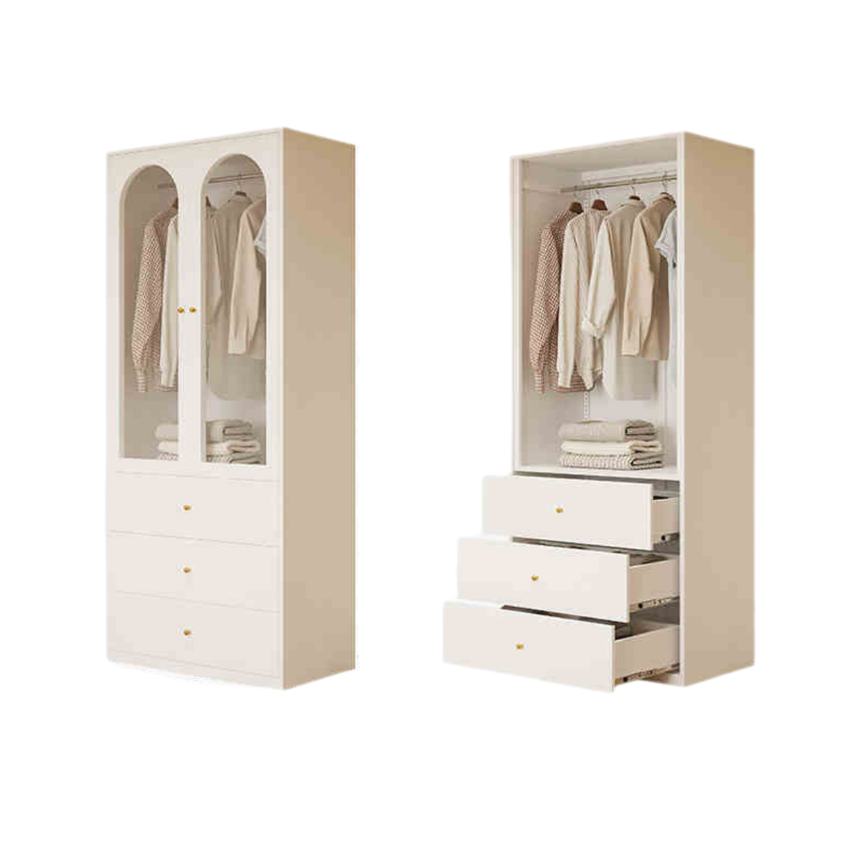 Vintage Louvered Steel Wardrobe with Drawer