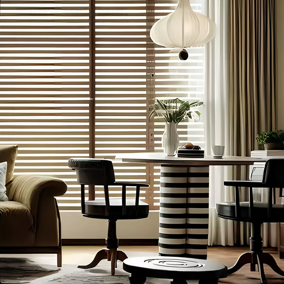 Black & White Striped Round Table