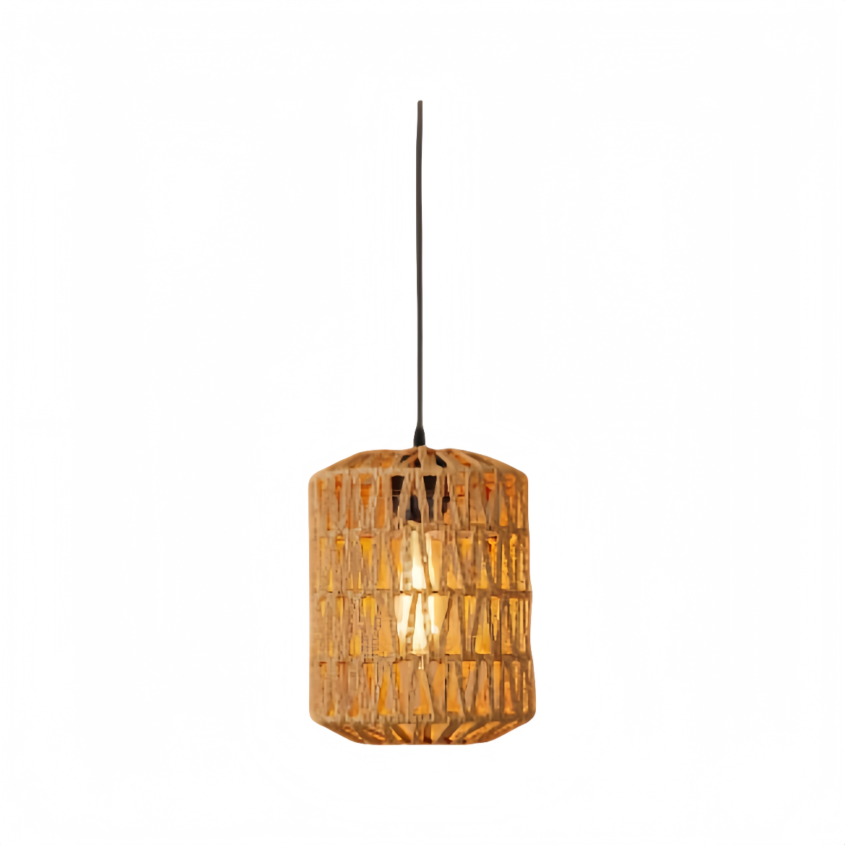 Boho Plug-In Rattan Pendant Light
