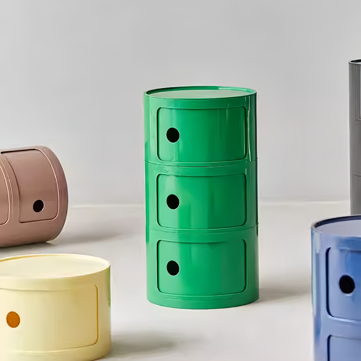 MAKA Round Bedside Storage Cabinet