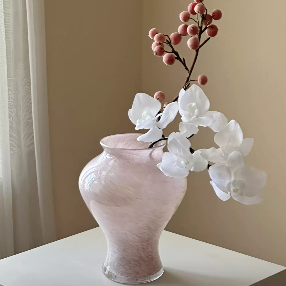 Blush Light Hand-Blown Glass Vase