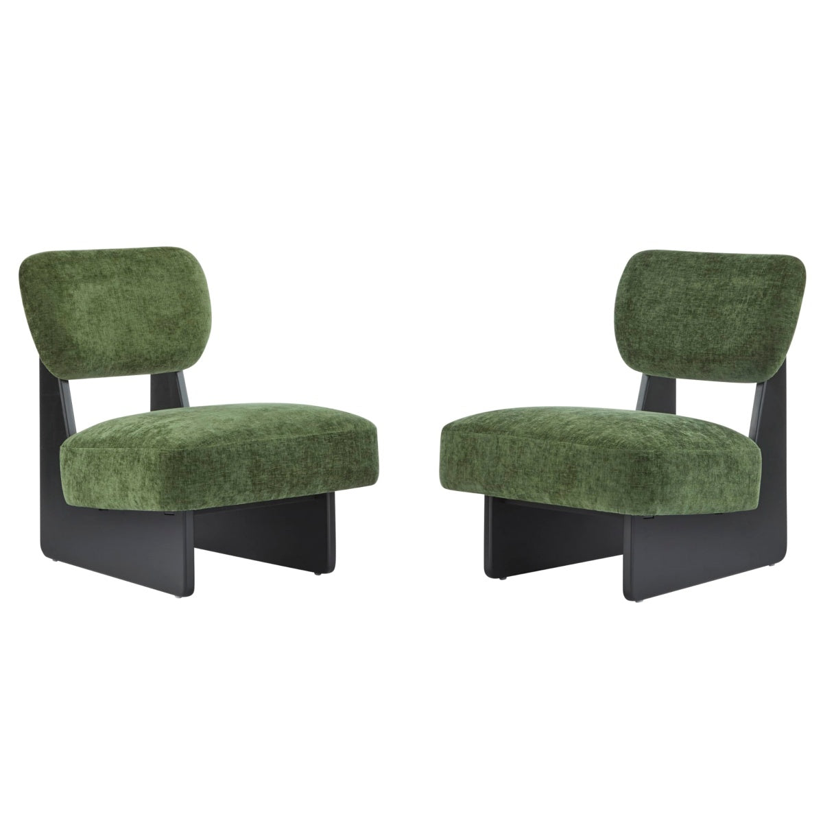 Black_green_Modern Armless Accent Chairs|Comfortable Upholstered Seat
