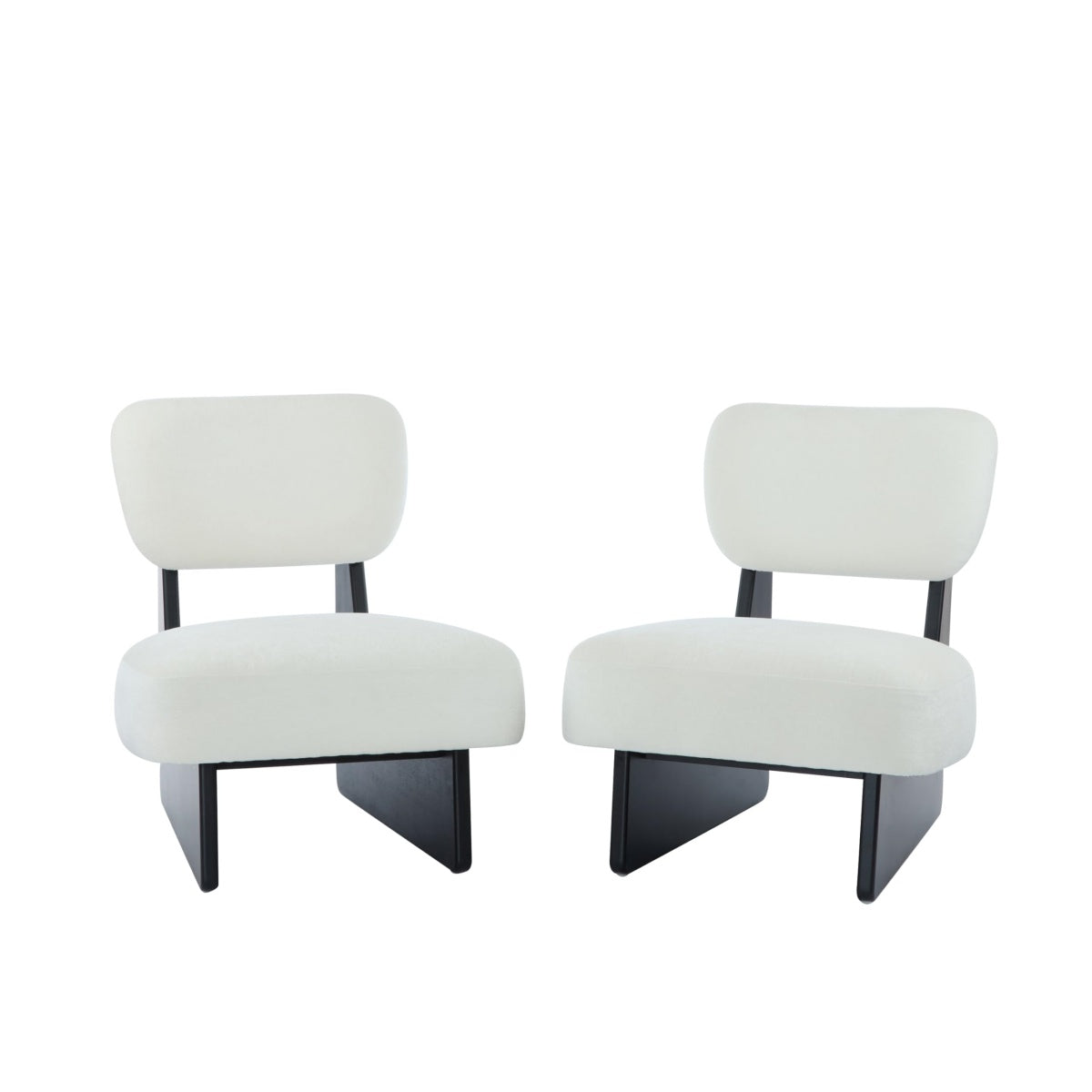 Black_white_Modern Armless Accent Chairs|Easy Assembly