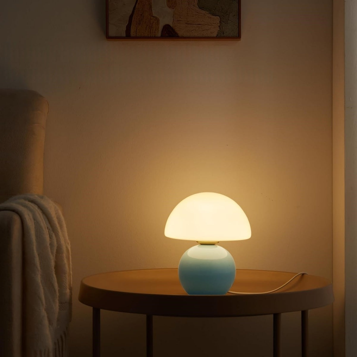Opal Glow Mushroom Lamp