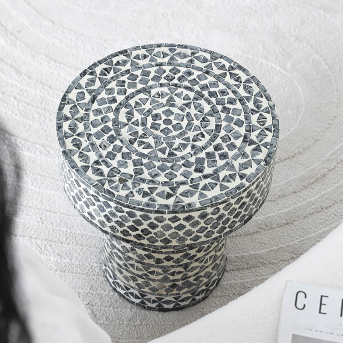 Natural Shell Elegant Accent Table Set