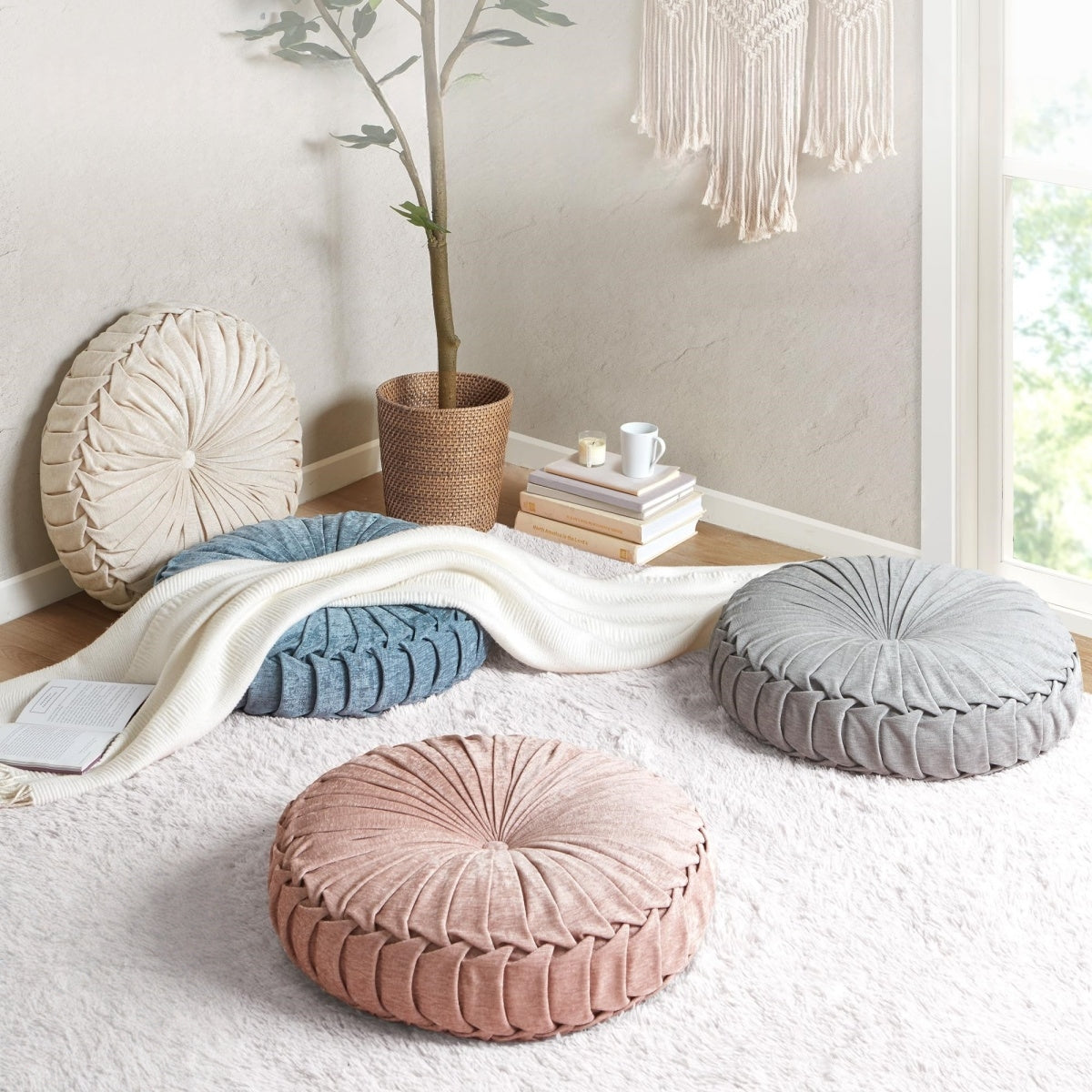 Loretta Plush Medallion Floor Pillow