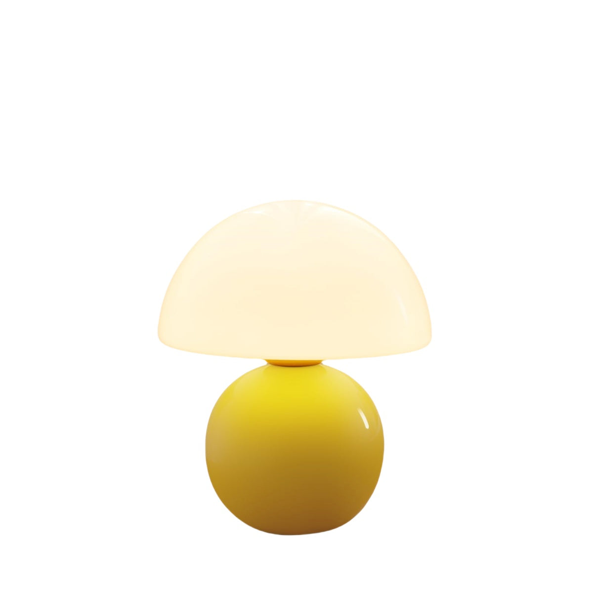 Yellow Mushroom_Table_Lamp|Art Nouveau-inspired design with a stained ceramic base
