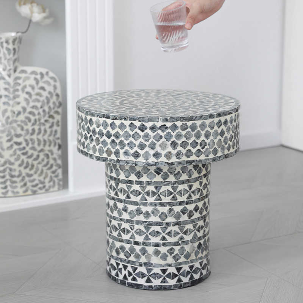 Natural Shell Elegant Accent Table Set