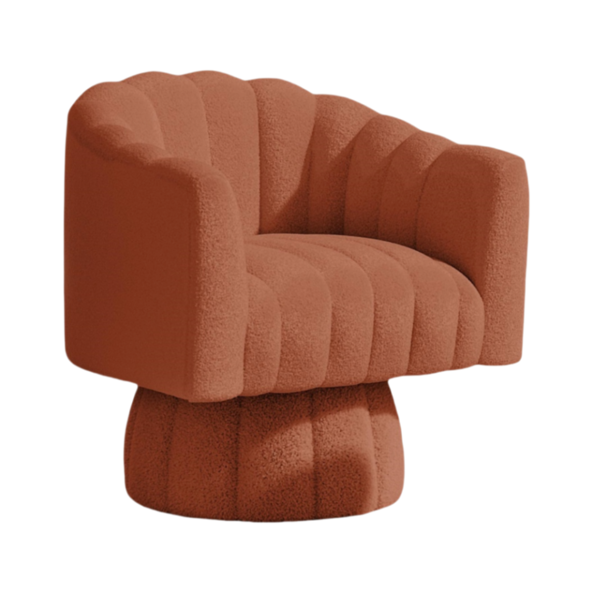 Red Mid-Century Modern Swivel Barrel Chair|Stylish & Adaptable
