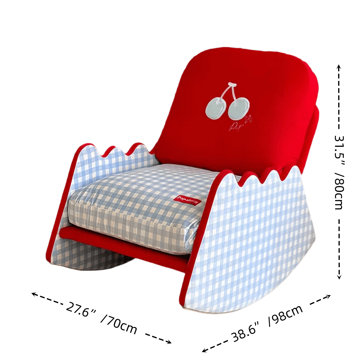 Classic Red Gingham Rocking Chair