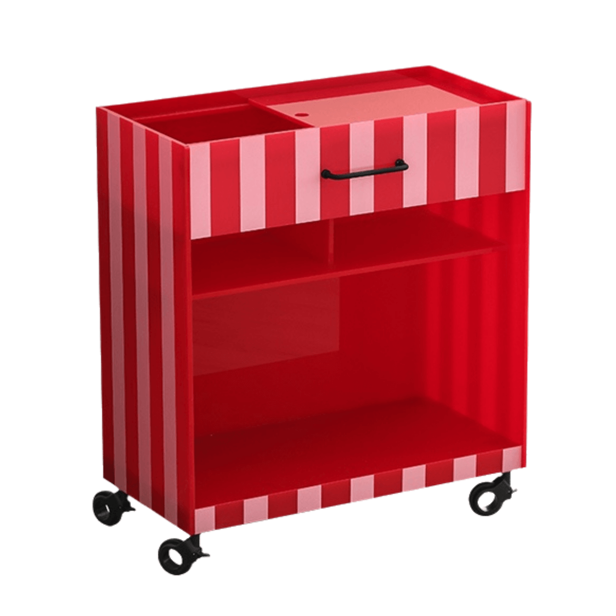 Dopamine Striped Acrylic Rolling Cart
