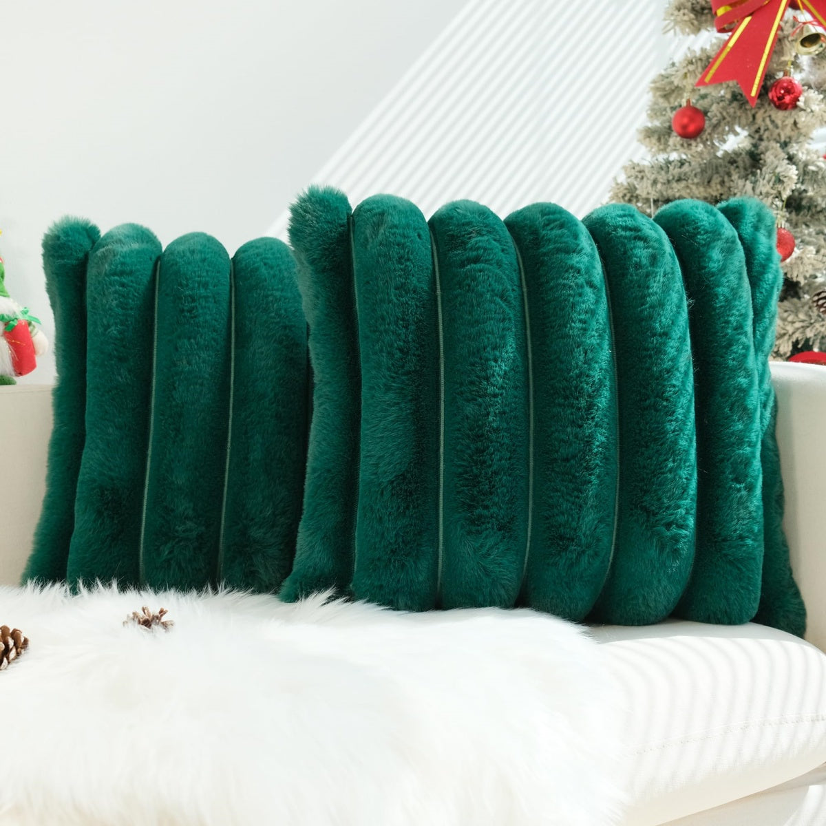 Faux Fur Plush Throw Pillow Covers