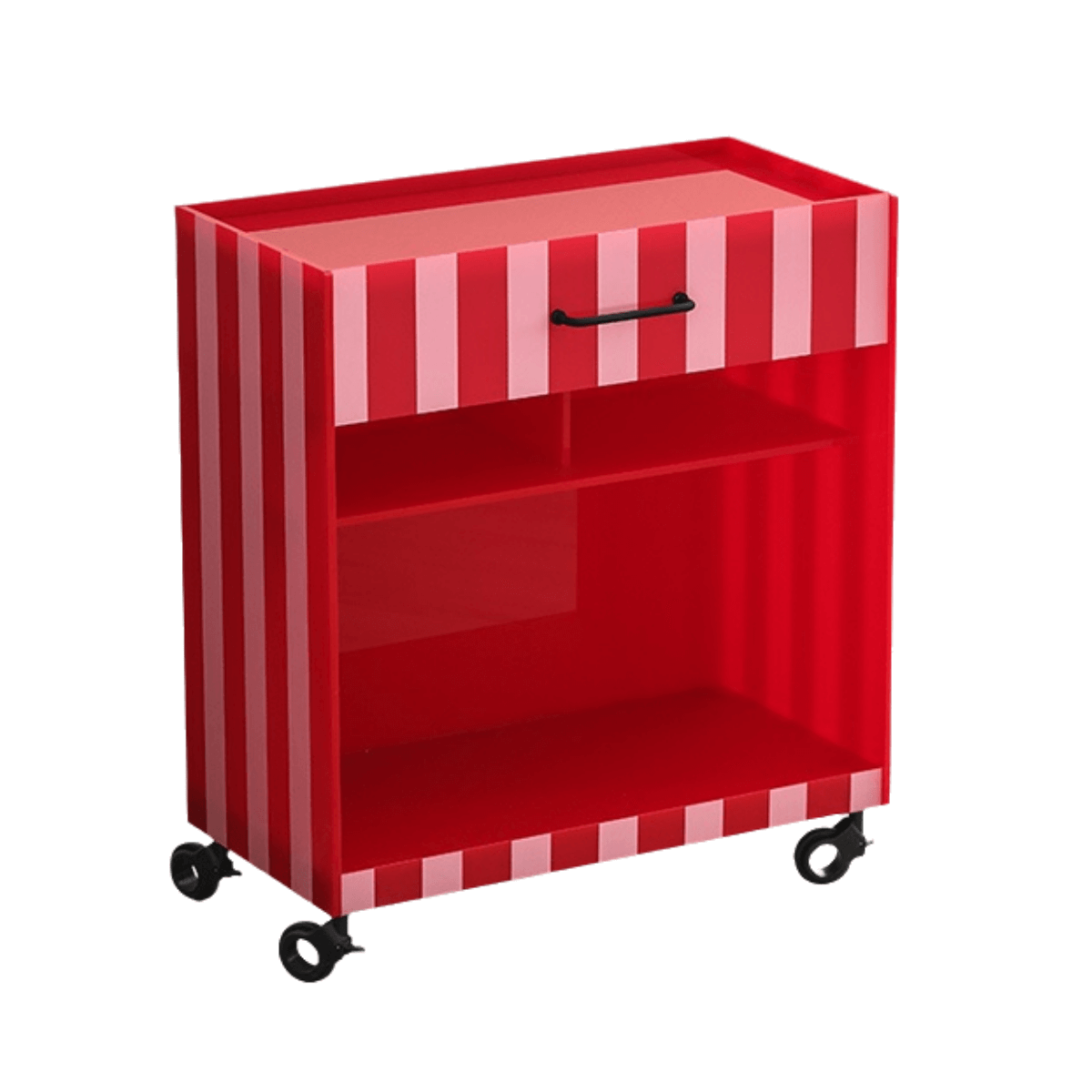Dopamine Striped Acrylic Rolling Cart