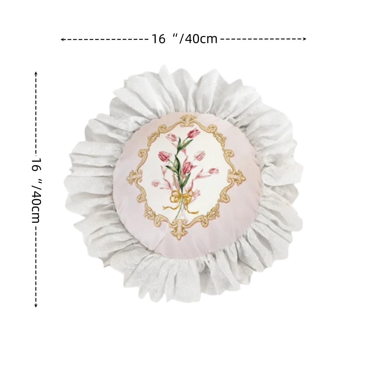Powder Grace French Luxury Lace Throw Pillow