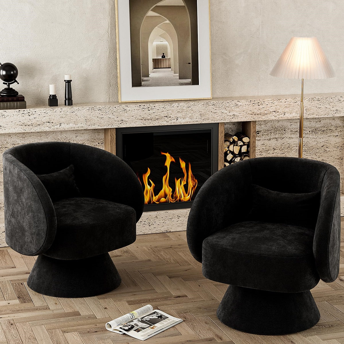 Sable Swivel Barrel Chair