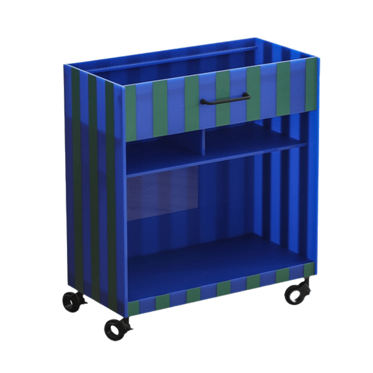Dopamine Striped Acrylic Rolling Cart