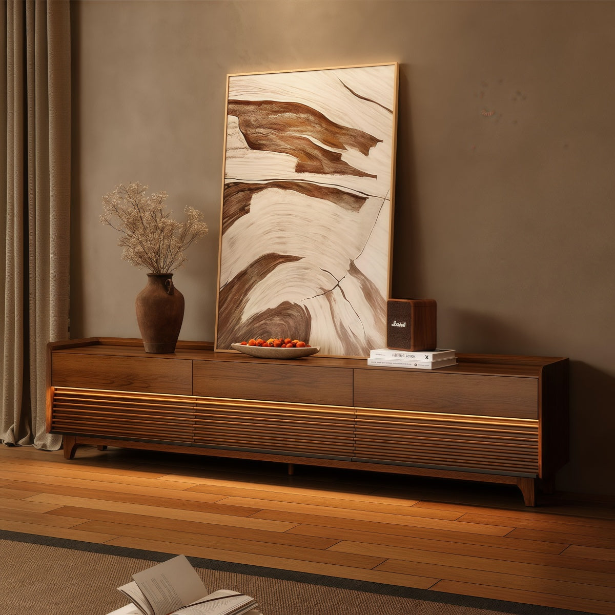LuxeGlow Mid-Century TV Stand