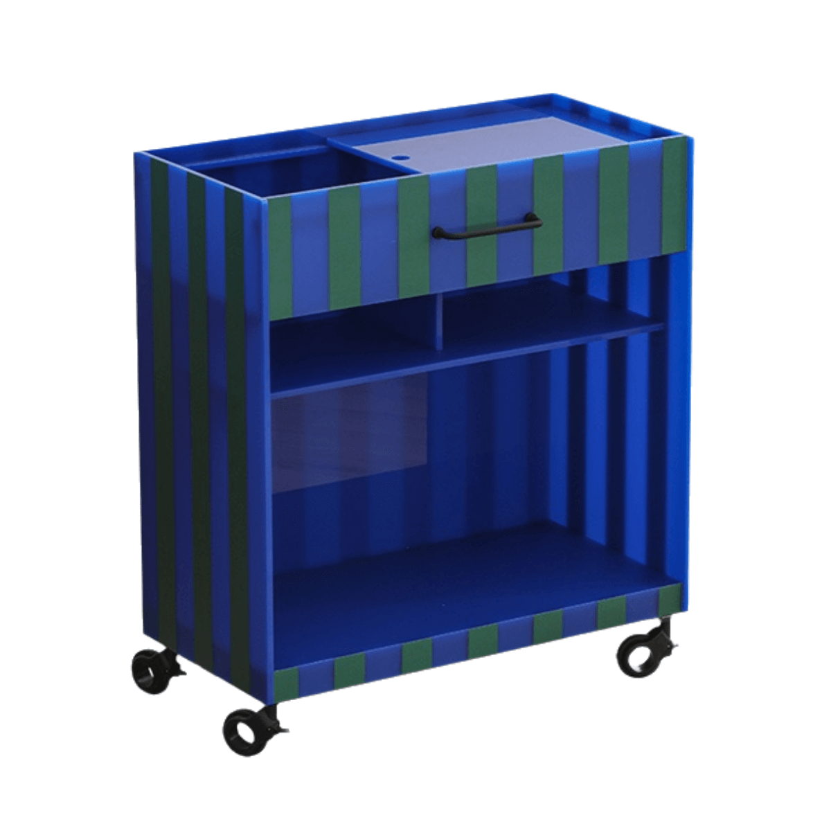 Dopamine Striped Acrylic Rolling Cart