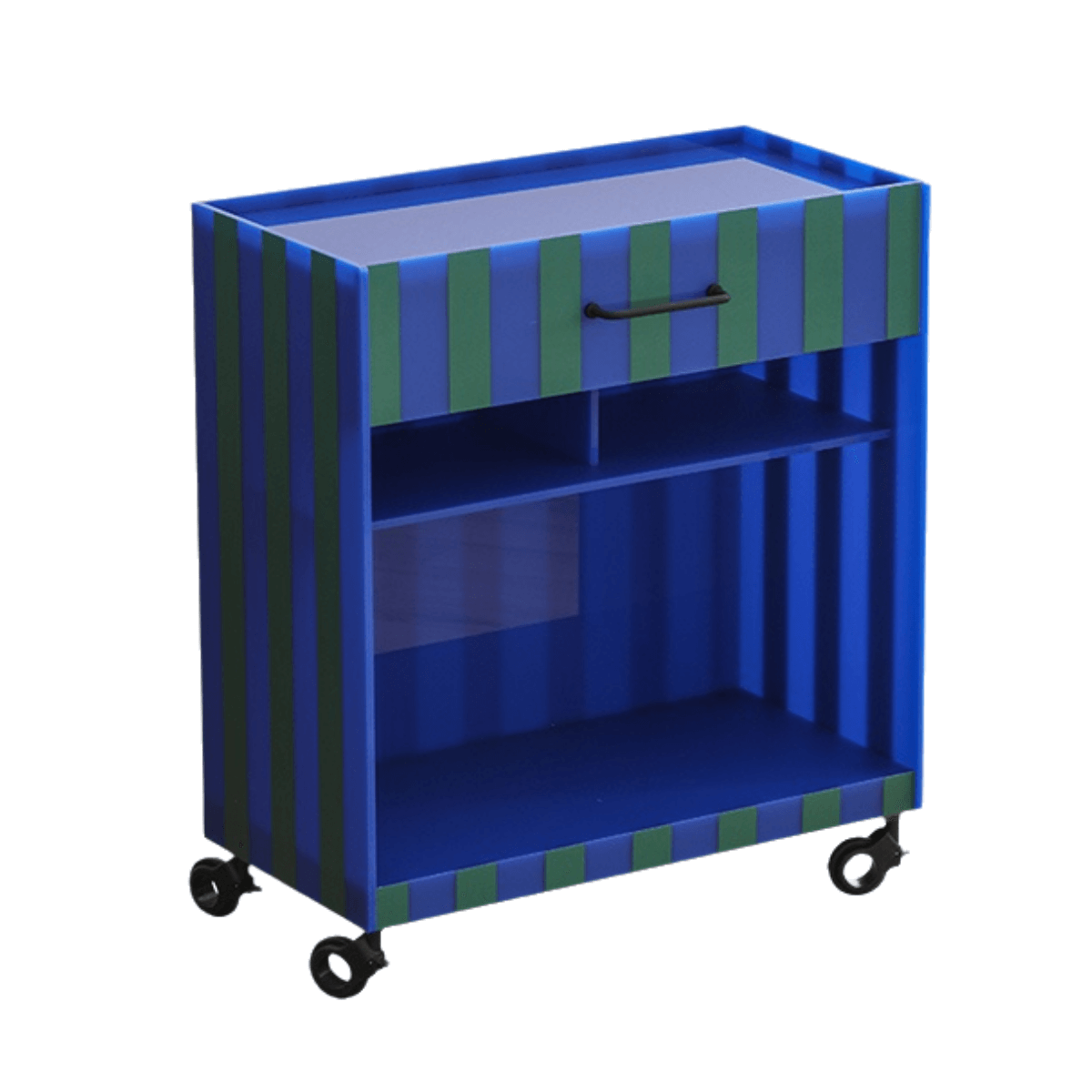 Dopamine Striped Acrylic Rolling Cart