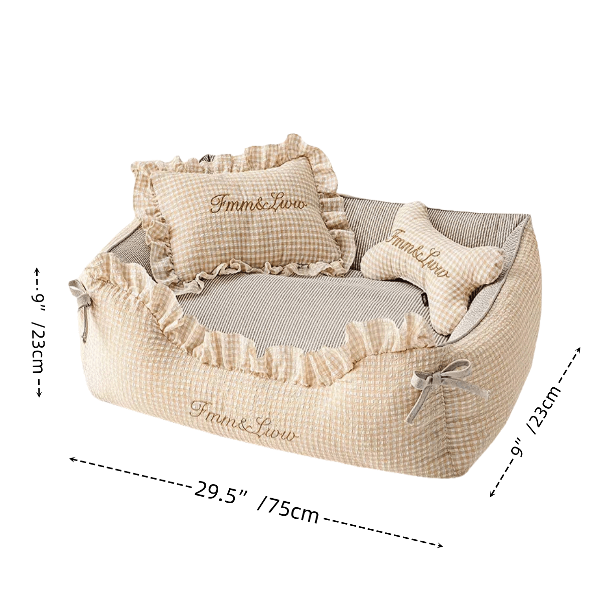 Pale Blue Plaid Pet Bed