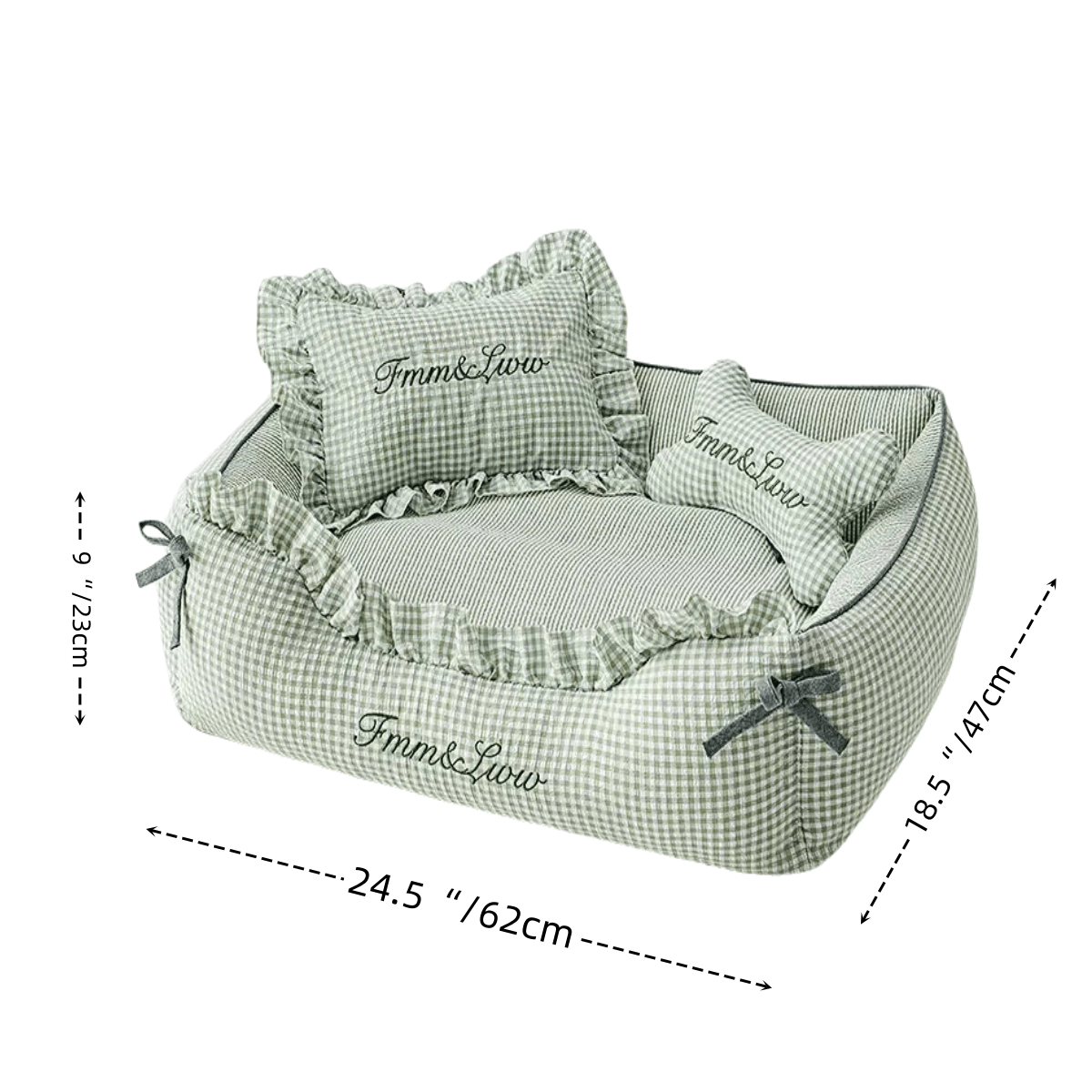 Pale Blue Plaid Pet Bed