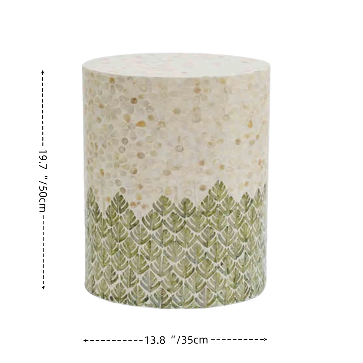 Feather Leaf Colorful Shell Side Table