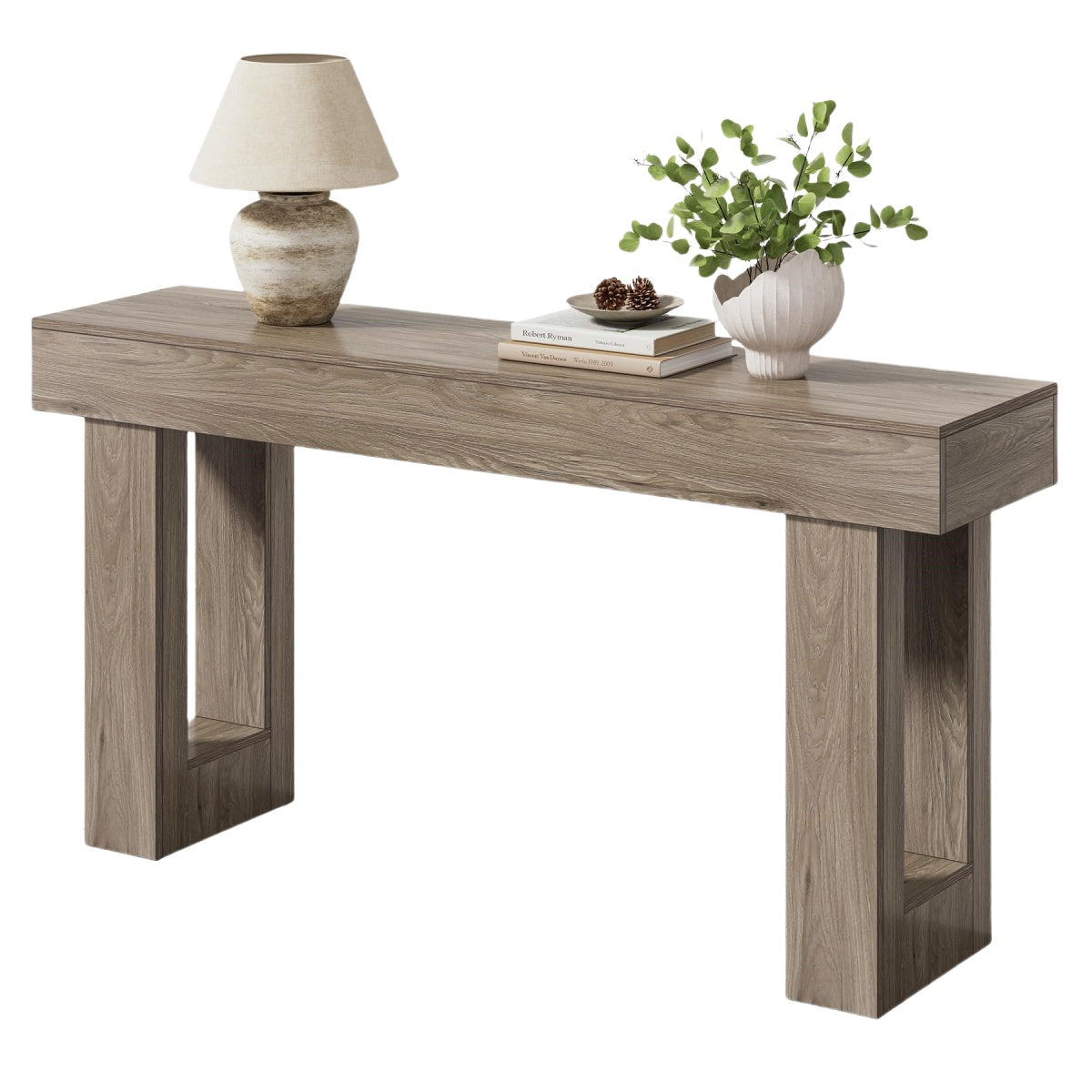 Senior Grey Rustic Industrial Oak Console Table|Easy Assembly & Maintenance