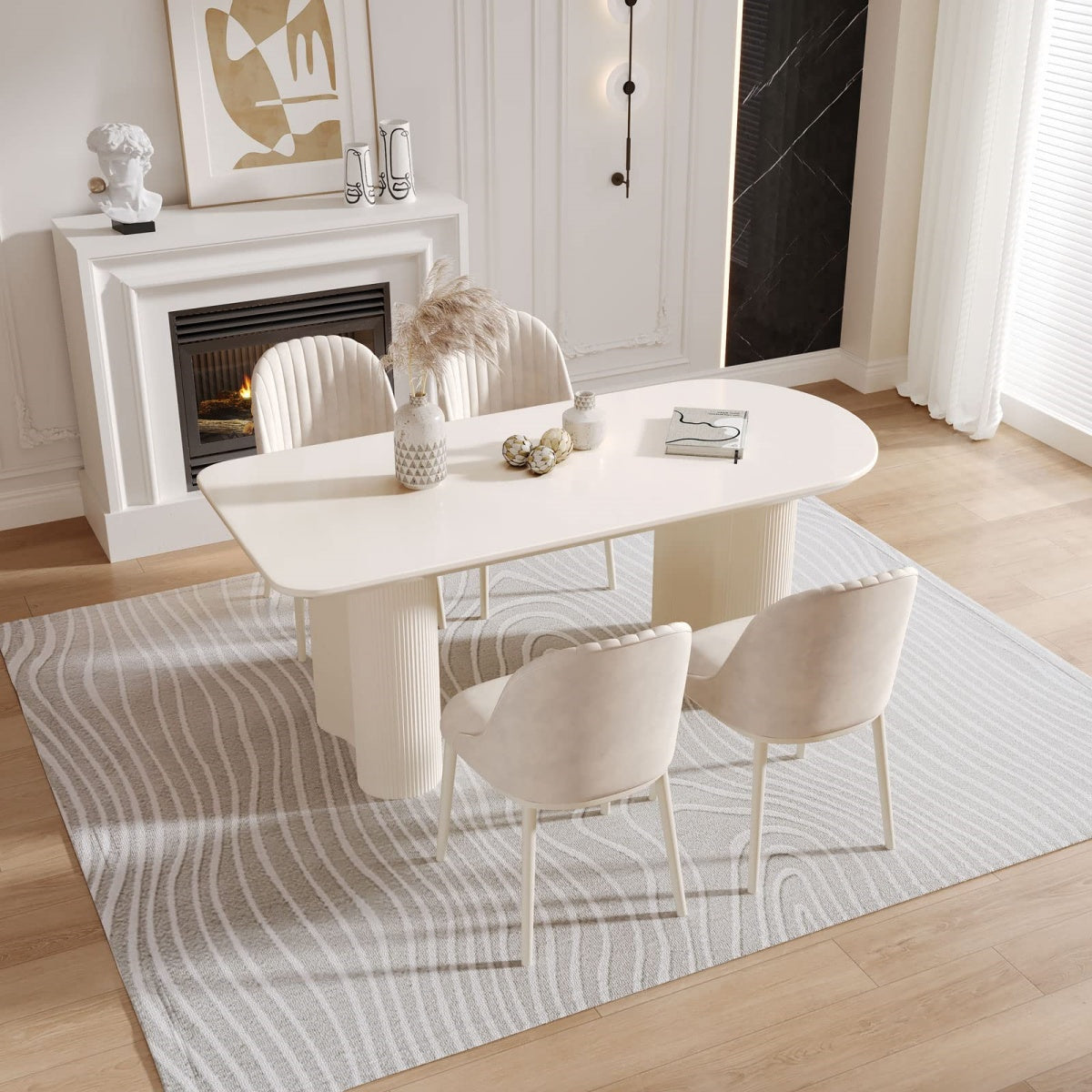 GraceNook White Oval Dining Table