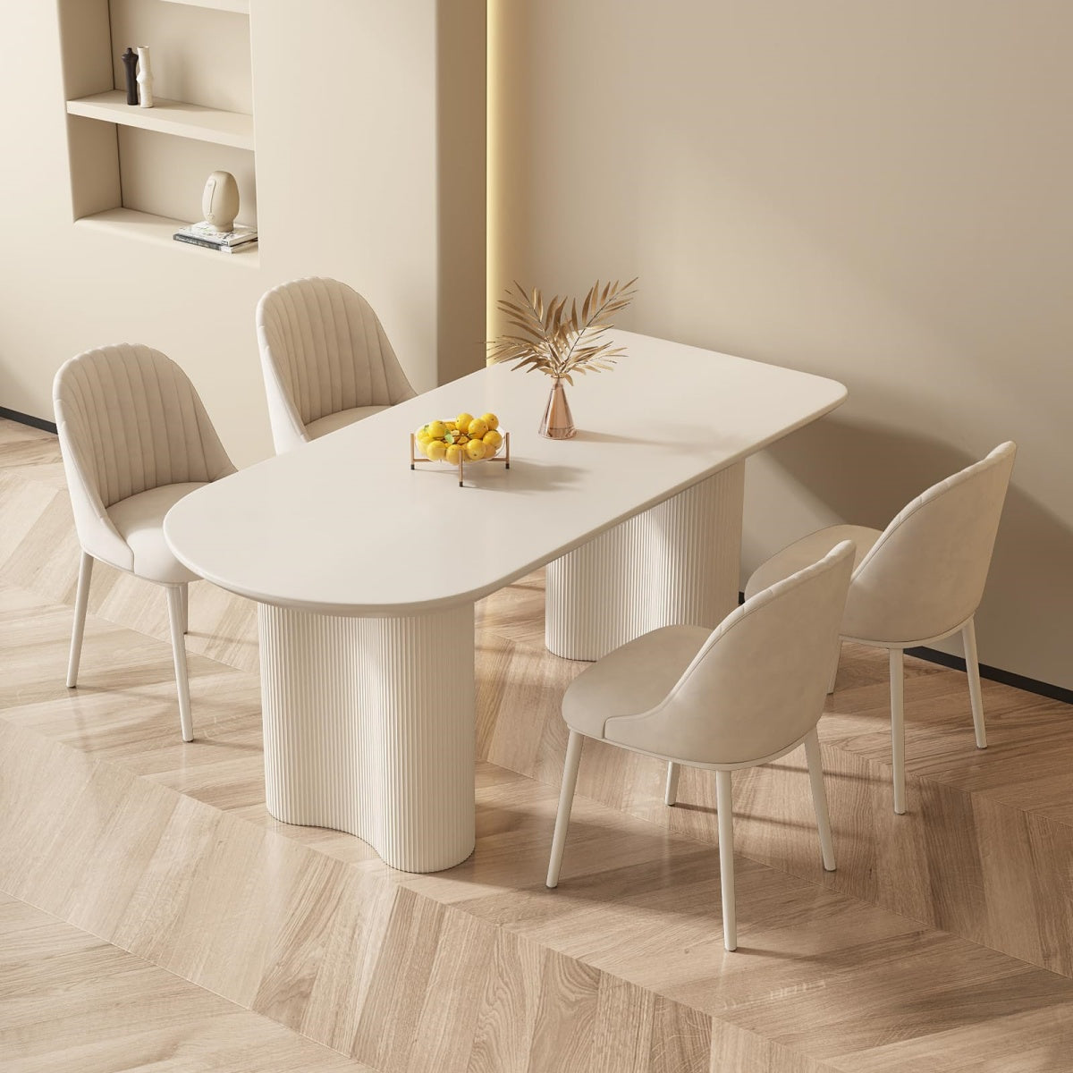 GraceNook White Oval Dining Table