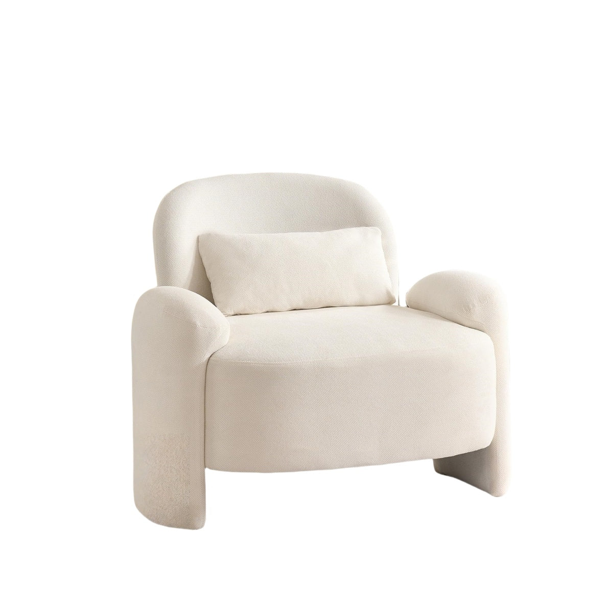 White Linen Accent Chair|Ergonomic Comfort