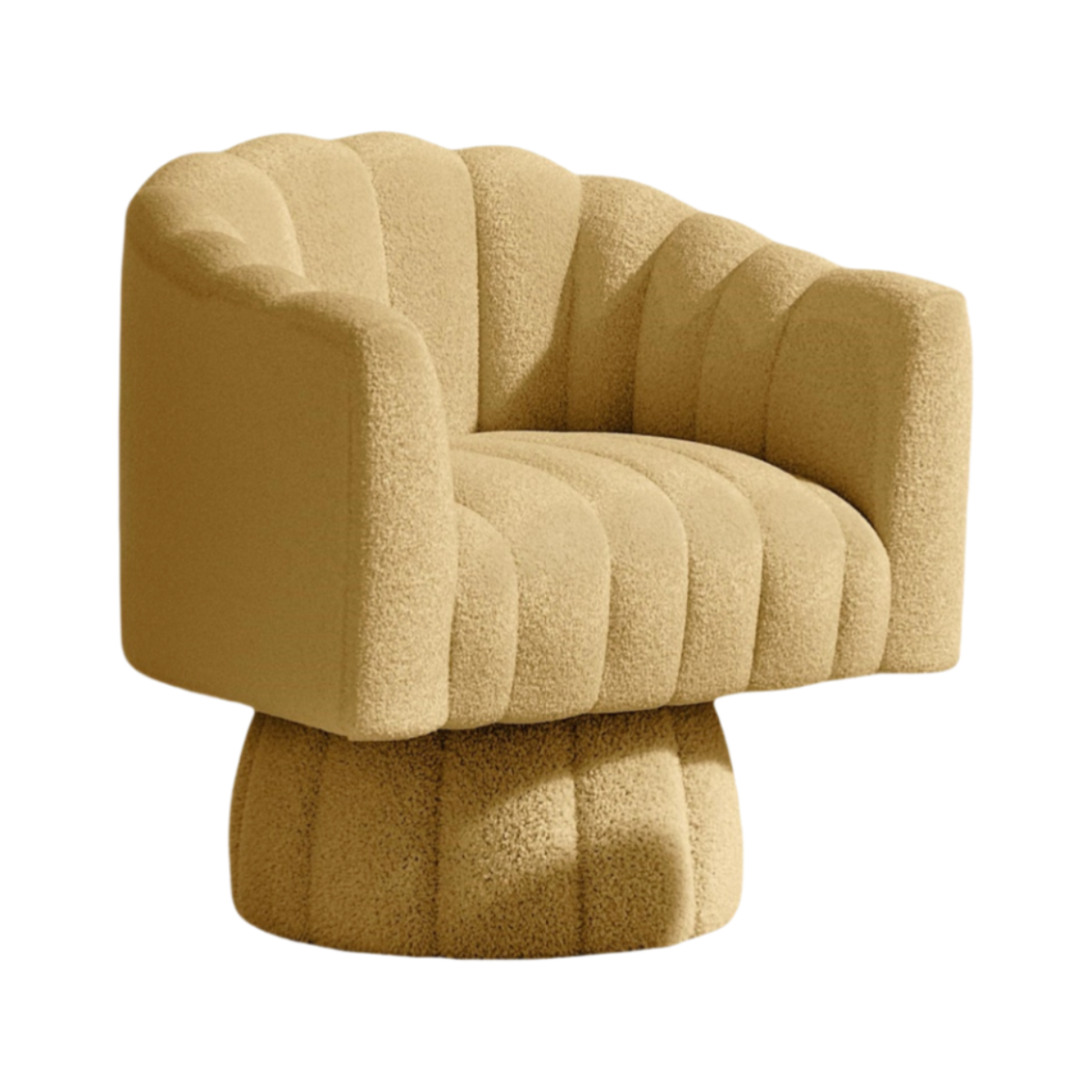 Yellow Mid-Century_Modern_Swivel_Barrel_Chair|Ergonomic Design