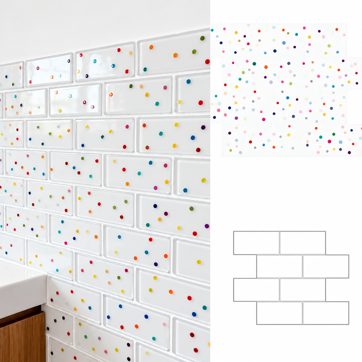 LumiWall 3D Decor - Peel & Stick Wall Stickers (Set of 3)