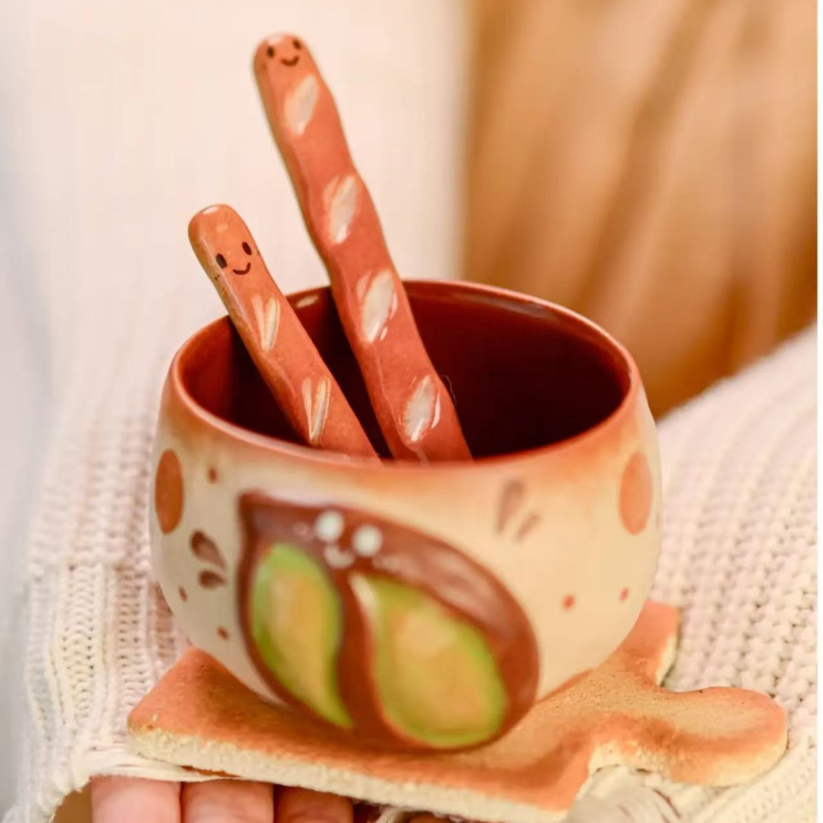 croissant design coffee cup for daily use