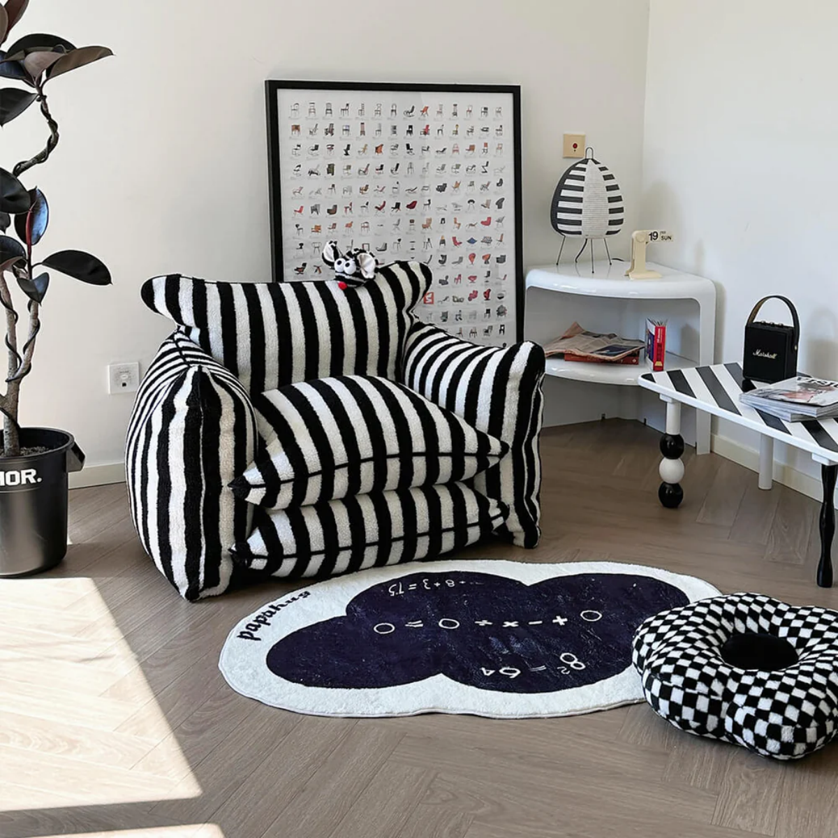 Cozy Stripes Lazy Sofa Chair