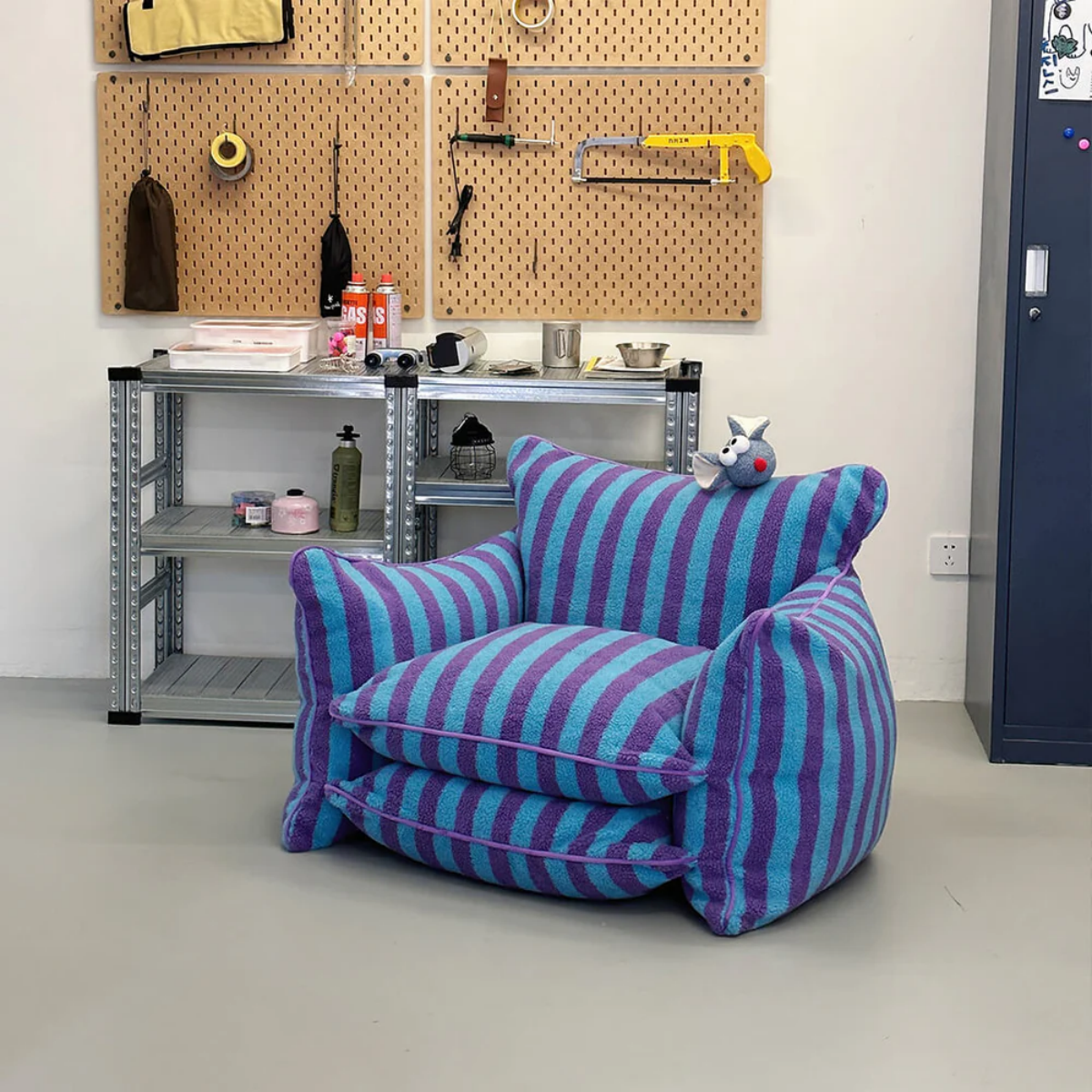 Cozy Stripes Lazy Sofa Chair