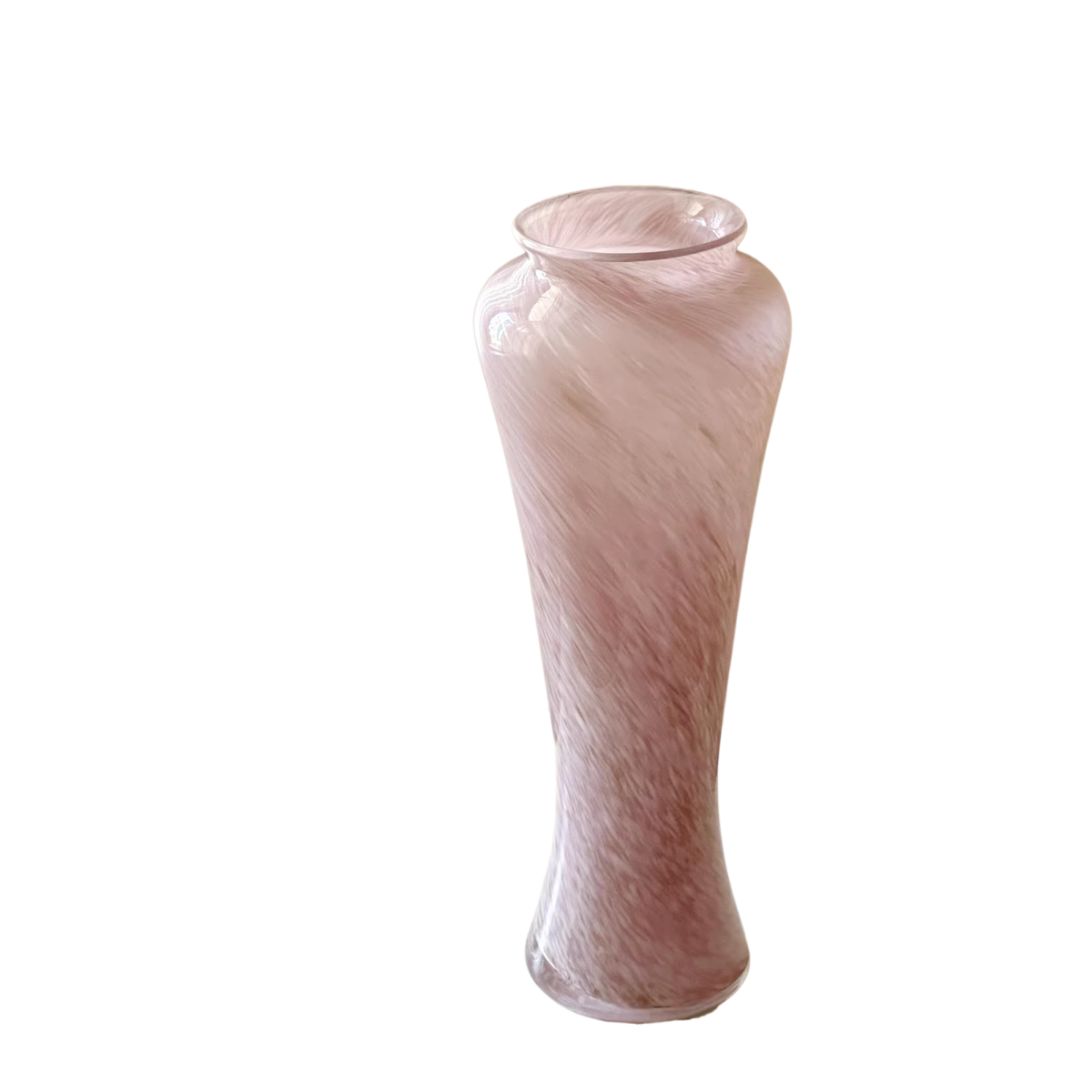minimalist pink glass vase with organic curved shape